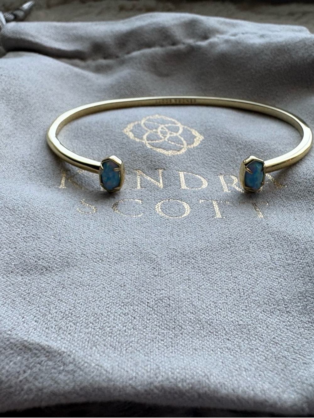 Kendra Scott Emilie Cuff Bracelet with 
Light Blue Lab Grown Opal